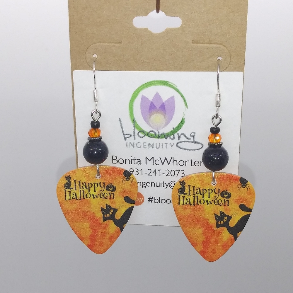 Guitar Pick Dangle Earrings